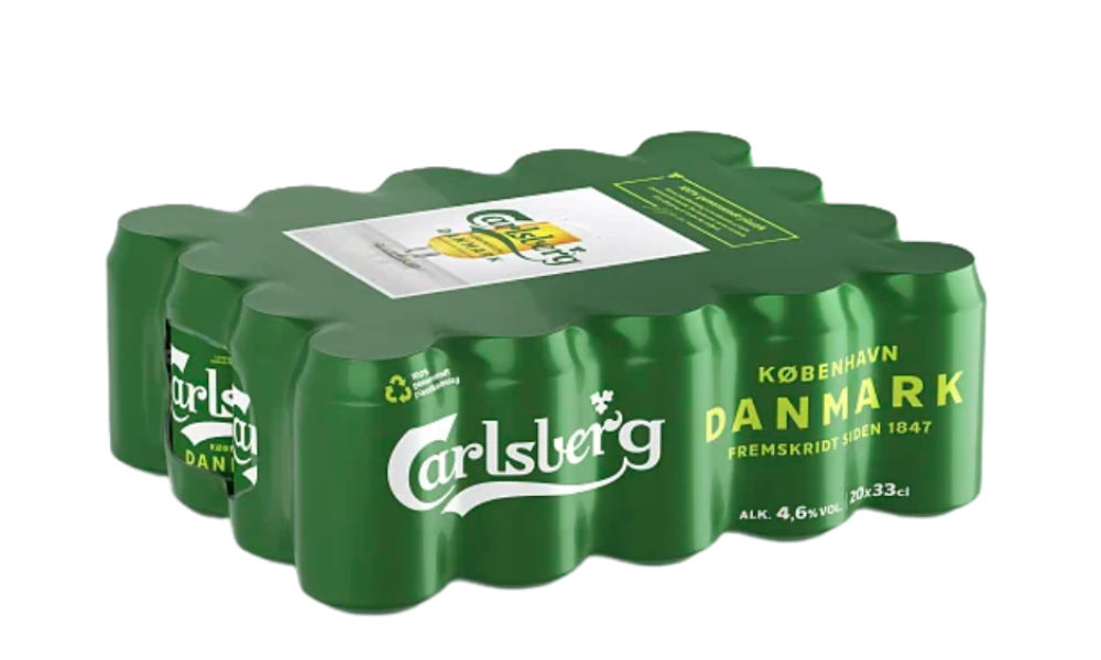 En ramme dåse øl fra Carlsberg